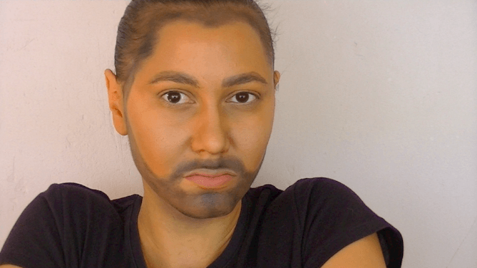 Transformation maquillage en homme