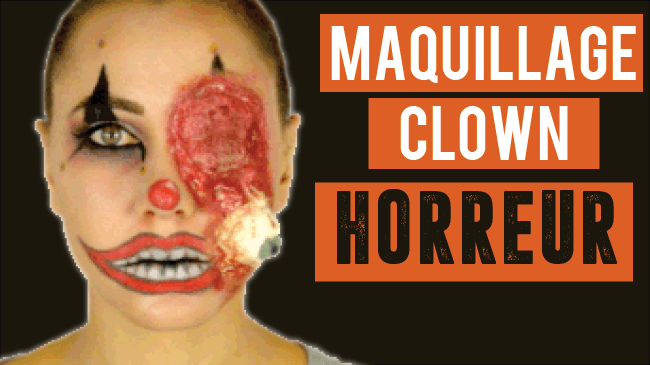 maquillage clown horreur 3D