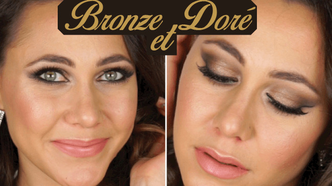 maquillage soirée bronze et doré