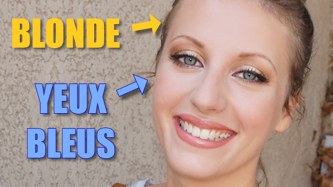 maquillage blonde yeux bleus