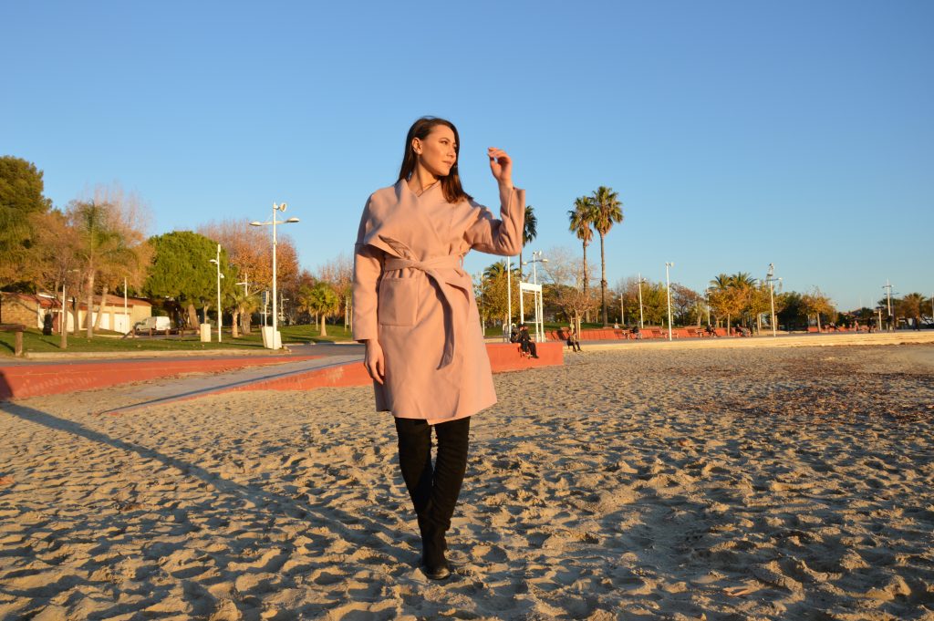 manteau rose femme