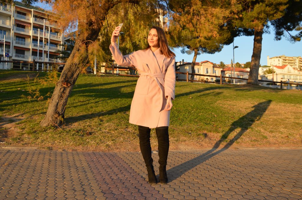 manteau femme rose